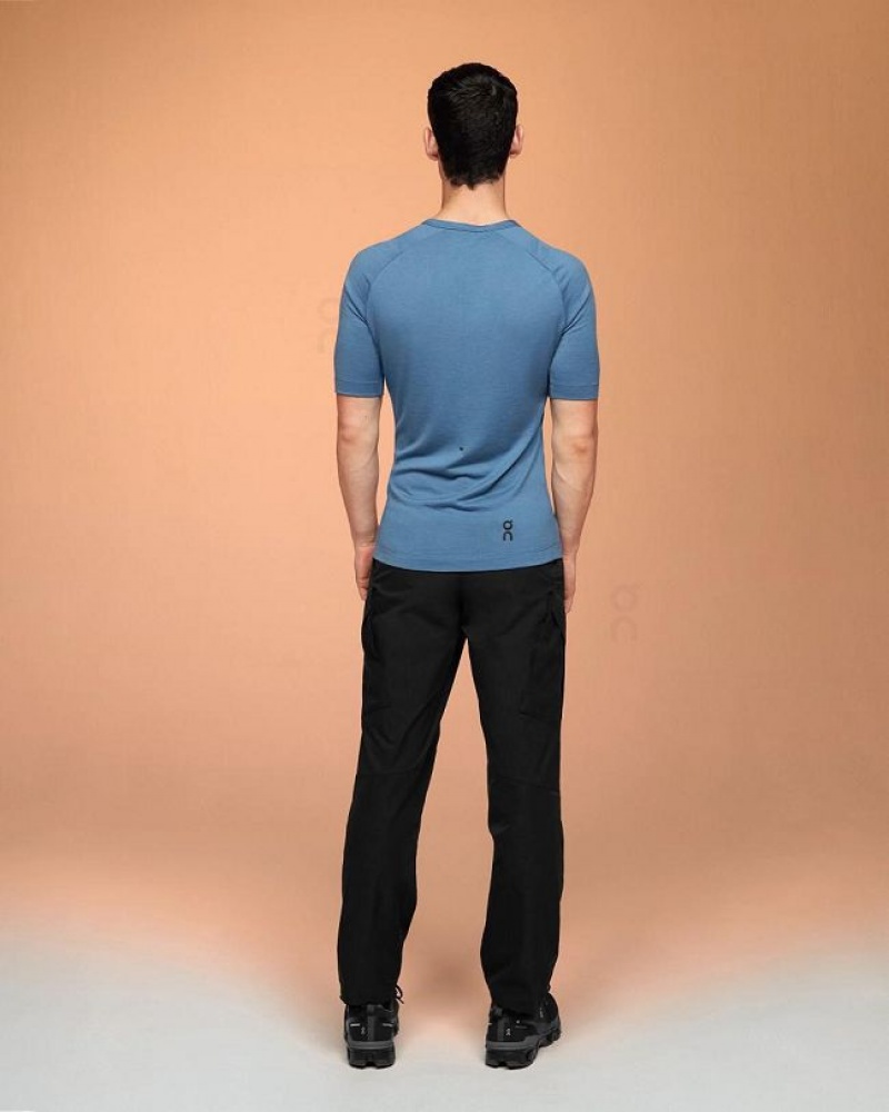 Blue On Cloud Merino-T Men's T Shirts | On_IN8156