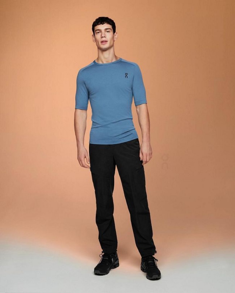 Blue On Cloud Merino-T Men's T Shirts | On_IN8156