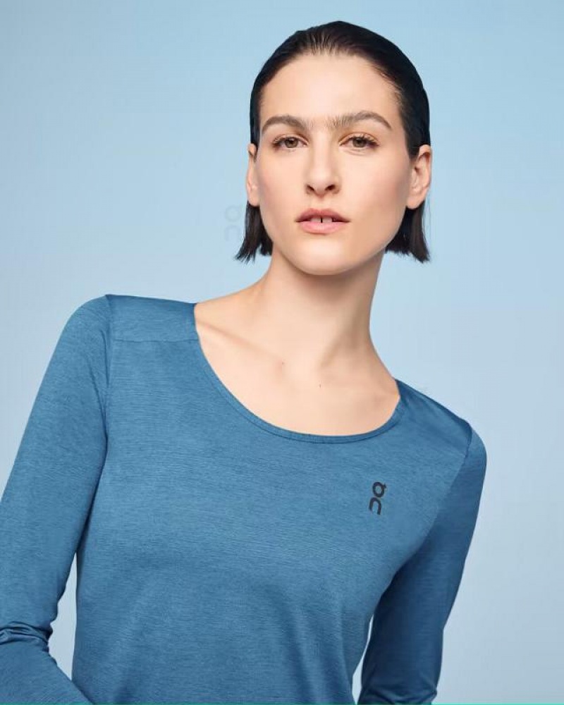 Blue On Cloud Performance Long-T Women's T Shirts | On_IN8531