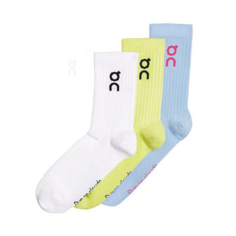 Blue / White / Yellow On Cloud Logo 3-Pack Men\'s Socks | On_IN8545