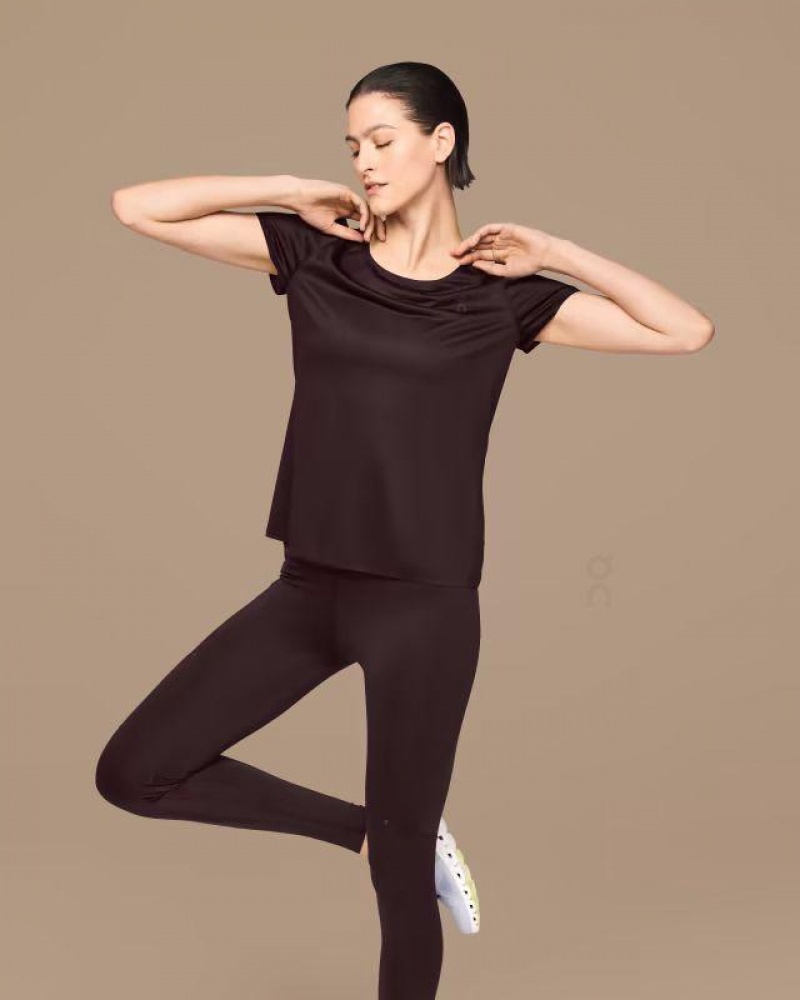 Brown On Cloud Performance-T Women's T Shirts | On_IN8546