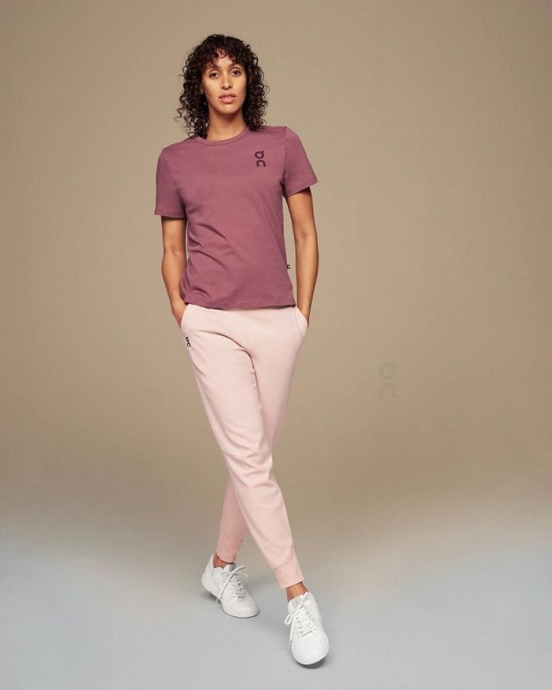 Burgundy On Cloud Graphic-T Women's T Shirts | On_IN9115