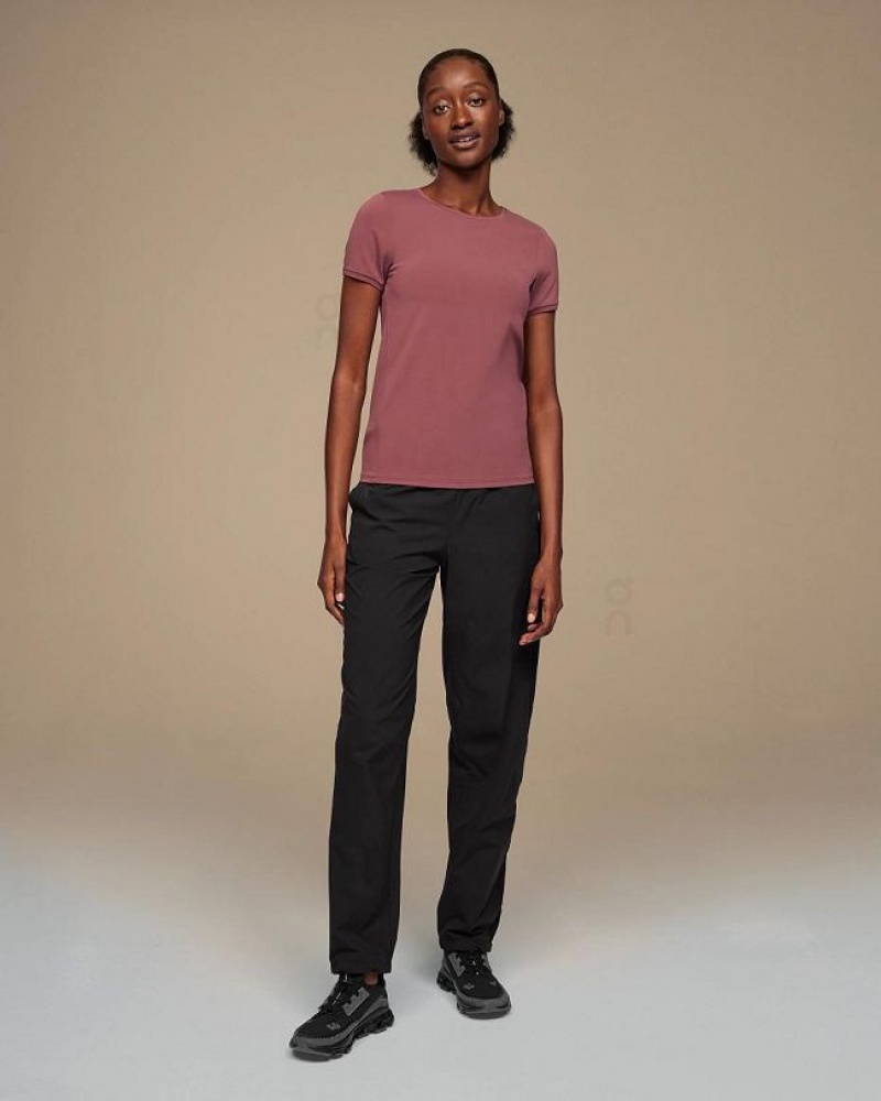 Burgundy On Cloud Movement-T Women's T Shirts | On_IN9148