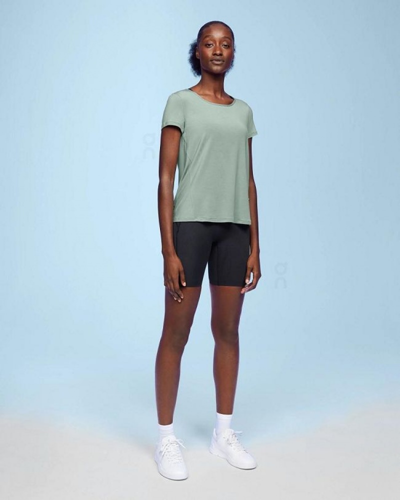 Green On Cloud Active-T Breathe Women's T Shirts | On_IN8361