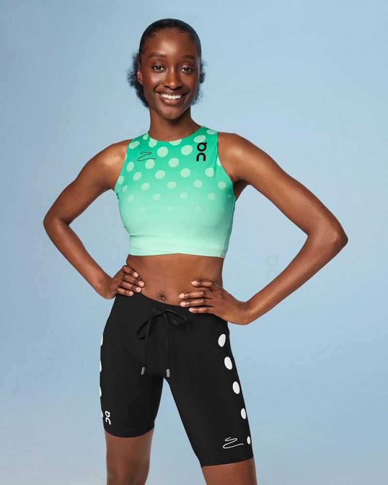 Green On Cloud Crop Top Light Distance Women's Tank Tops | On_IN8251