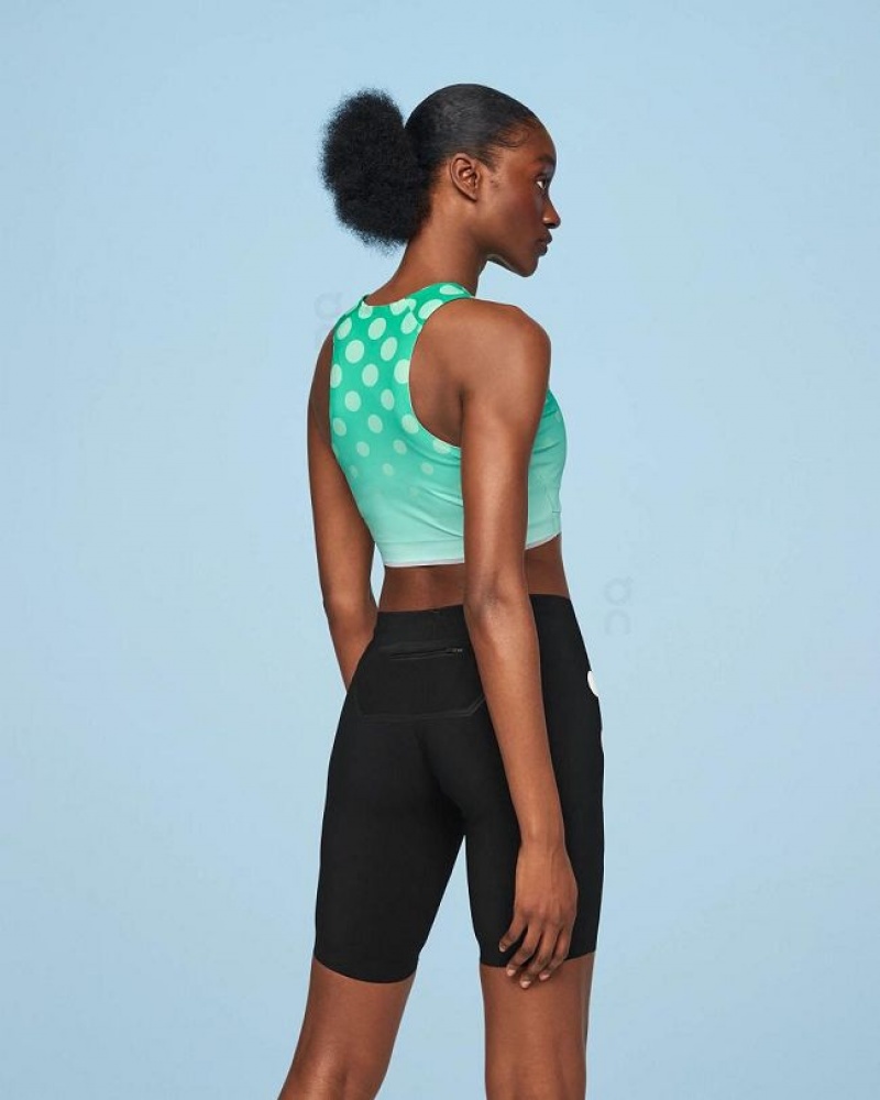 Green On Cloud Crop Top Light Distance Women's Tank Tops | On_IN8251