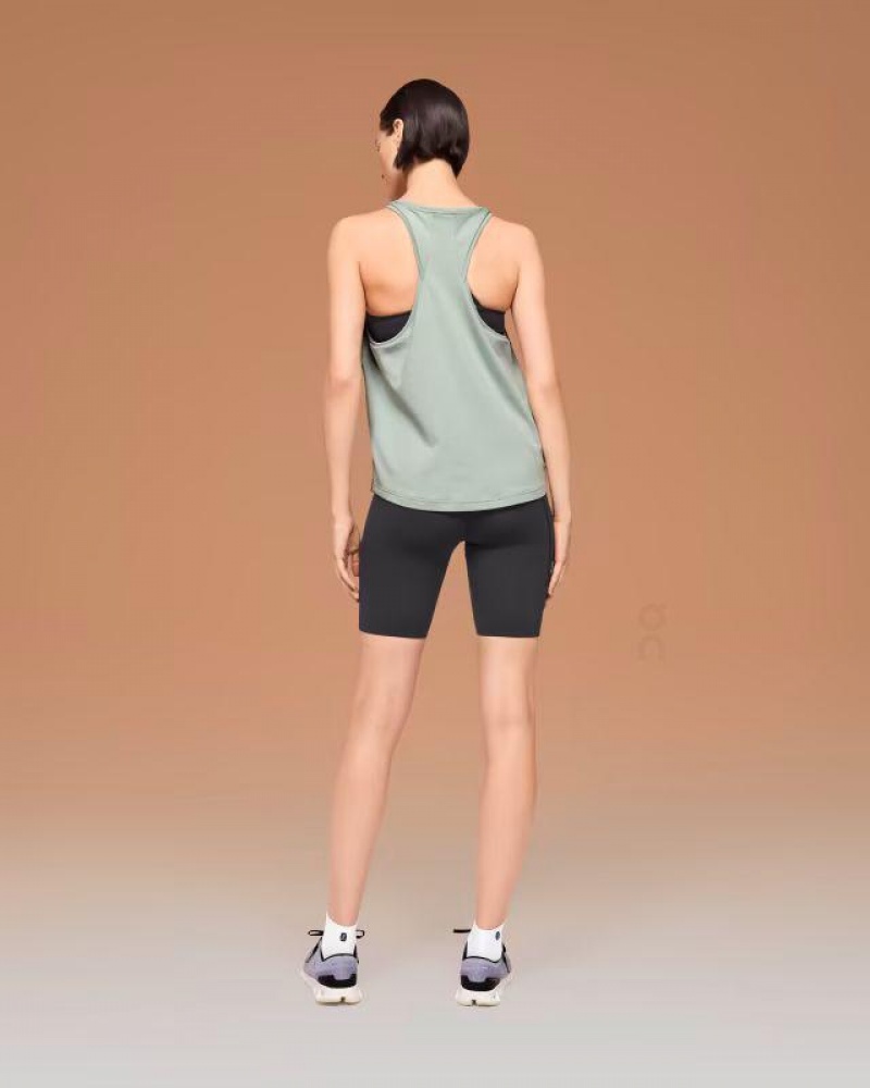 Green On Cloud Focus Women's Tank Tops | On_IN8520