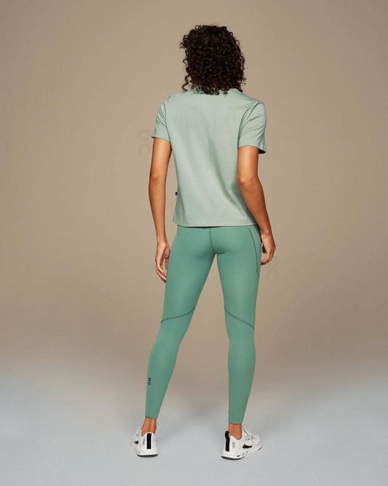 Green On Cloud On-T Women's T Shirts | On_IN8016