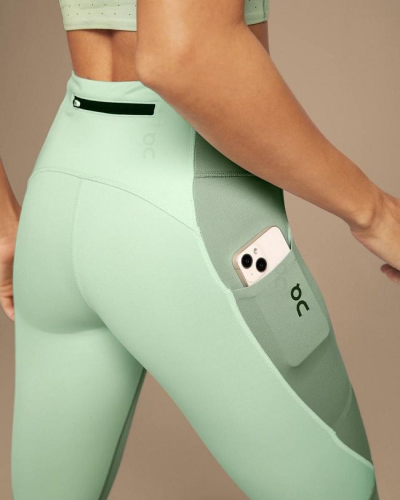 Green On Cloud Performance 7/8 Women's Leggings | On_IN9071