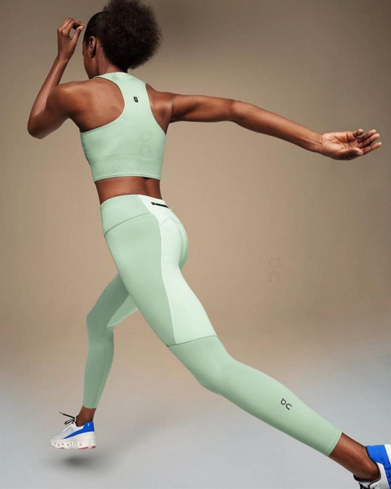 Green On Cloud Race Crop Women's Tank Tops | On_IN8097