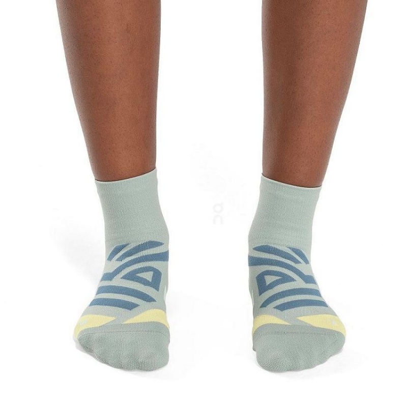 Green / Blue On Cloud Performance Mid Men's Socks | On_IN8082