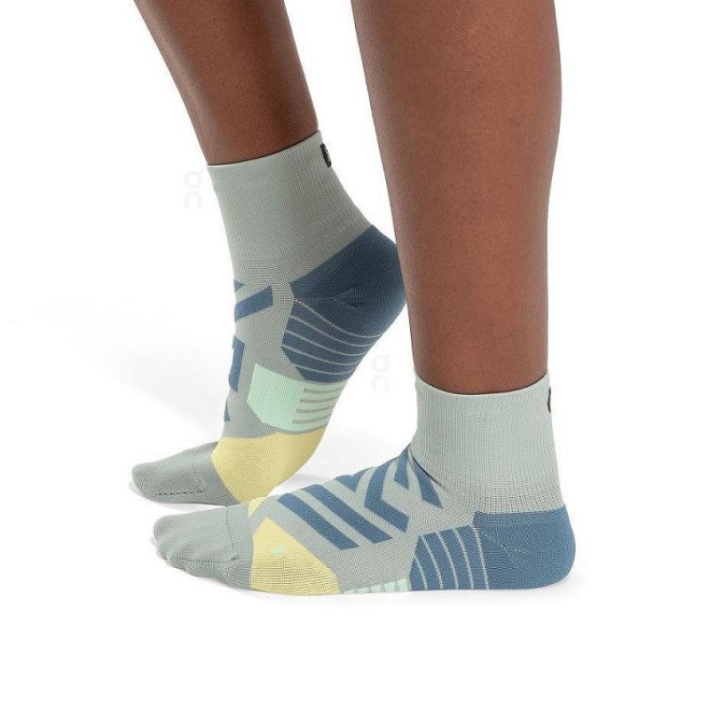 Green / Blue On Cloud Performance Mid Men\'s Socks | On_IN8082