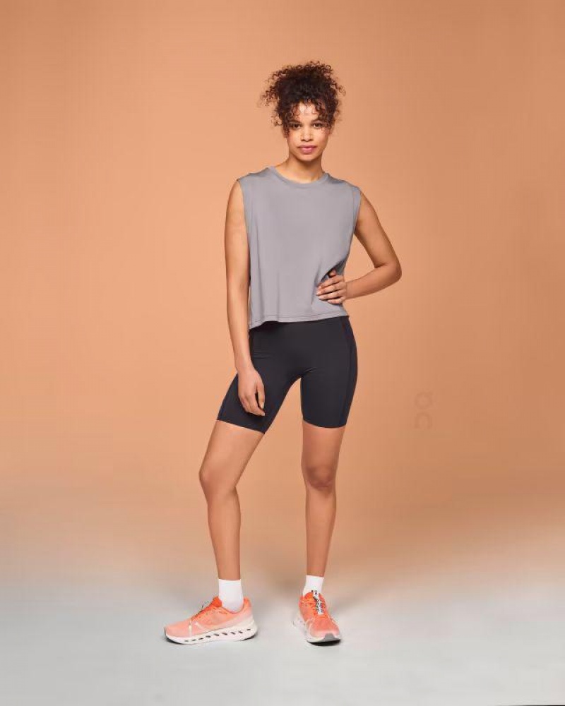 Grey On Cloud Focus Crop Women\'s Tank Tops | On_IN8494