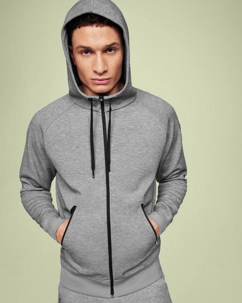 Grey On Cloud Zipped Men's Hoodie | On_IN8144