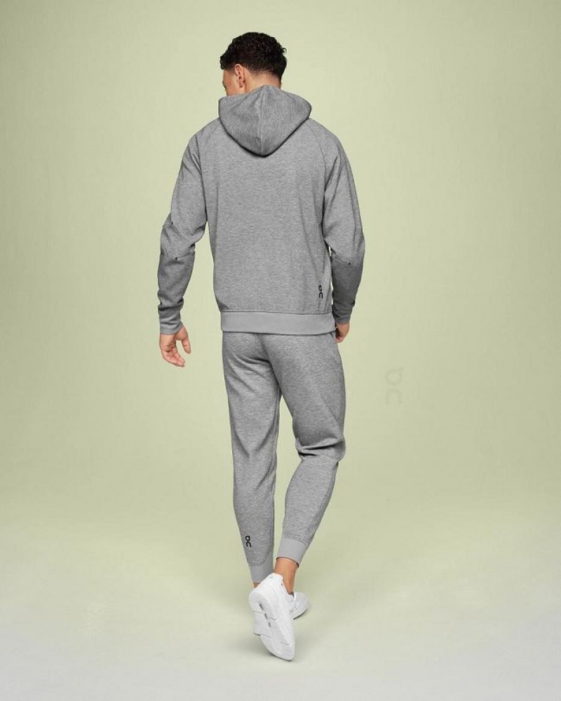 Grey On Cloud Zipped Men's Hoodie | On_IN8144