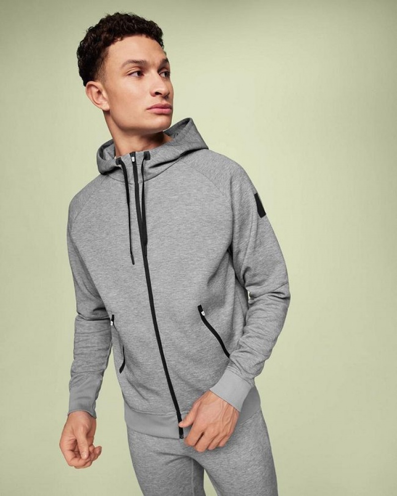 Grey On Cloud Zipped Men\'s Hoodie | On_IN8144