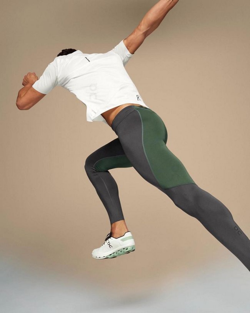 Grey / Olive On Cloud Performance Men's Leggings | On_IN8393