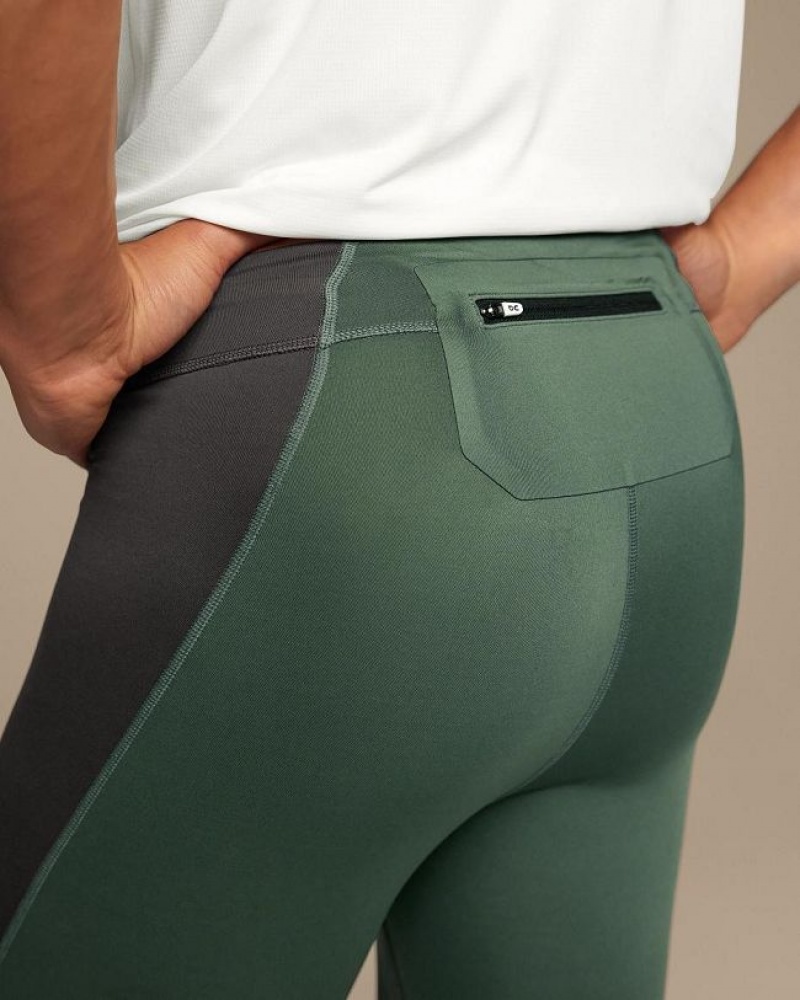 Grey / Olive On Cloud Performance Men's Leggings | On_IN8393
