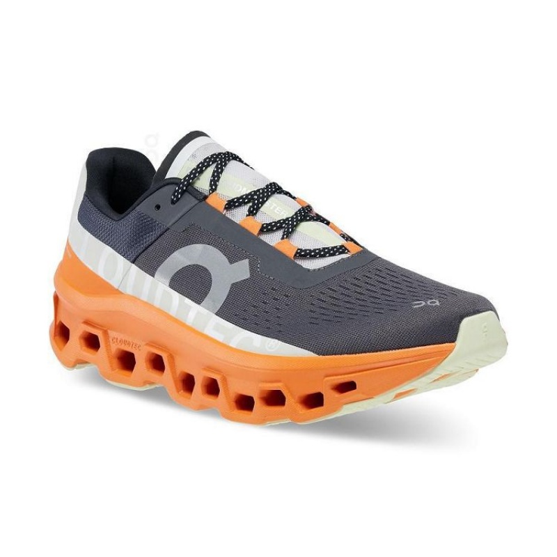 Grey / Orange On Cloud Cloudmonster Men's Running Shoes | On_IN8581