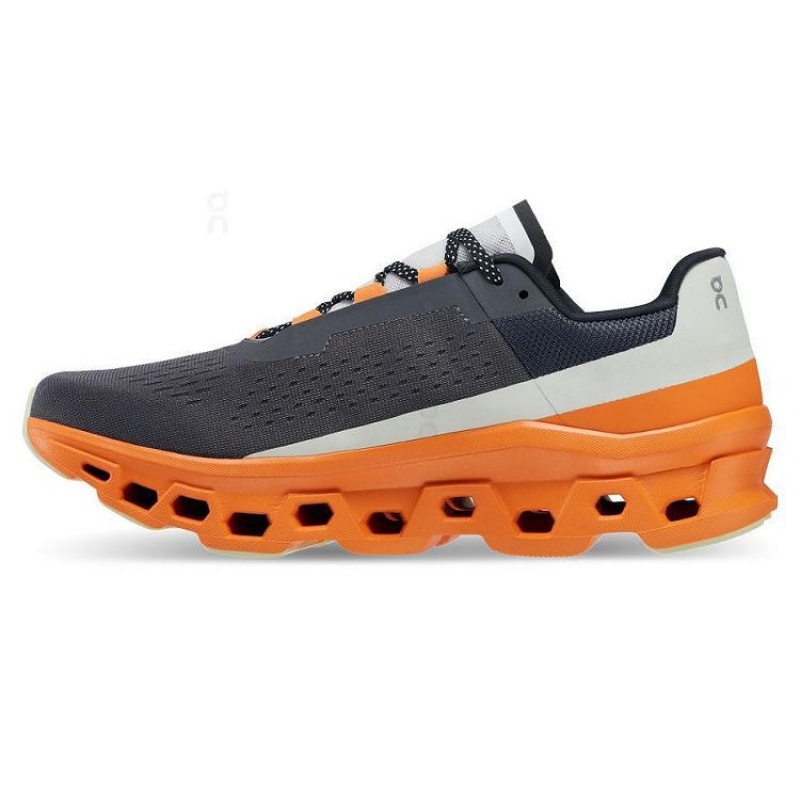 Grey / Orange On Cloud Cloudmonster Men's Running Shoes | On_IN8581