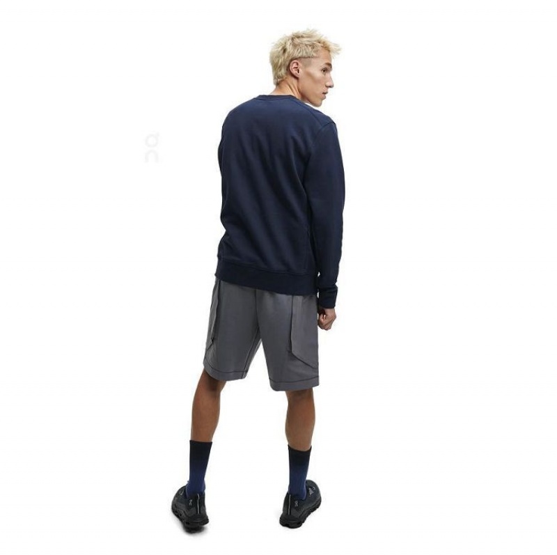 Navy On Cloud Crew Neck Men's Sweatshirts | On_IN8660