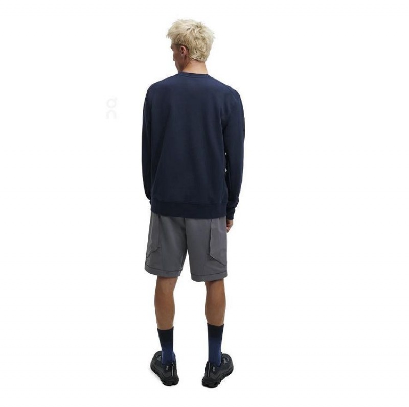 Navy On Cloud Crew Neck Men's Sweatshirts | On_IN8660