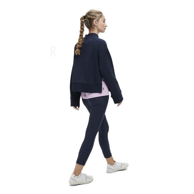 Navy On Cloud Crew Neck Women's Sweatshirts | On_IN8120