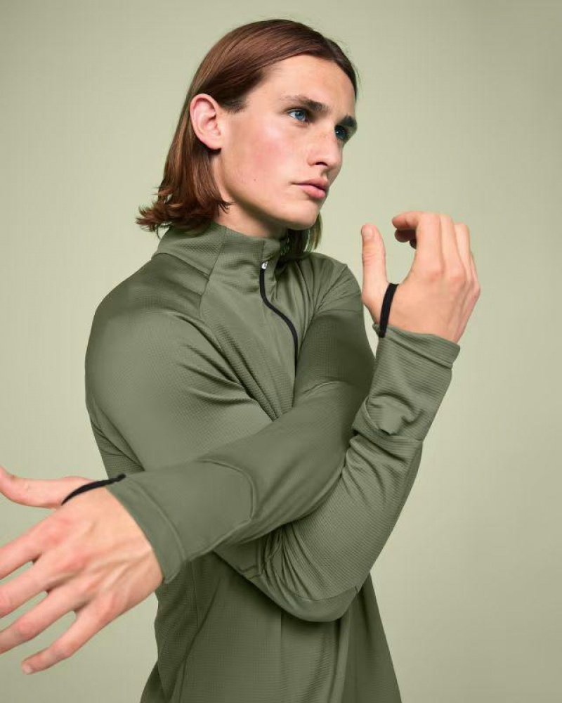 Olive On Cloud Climate Men's T Shirts | On_IN8169