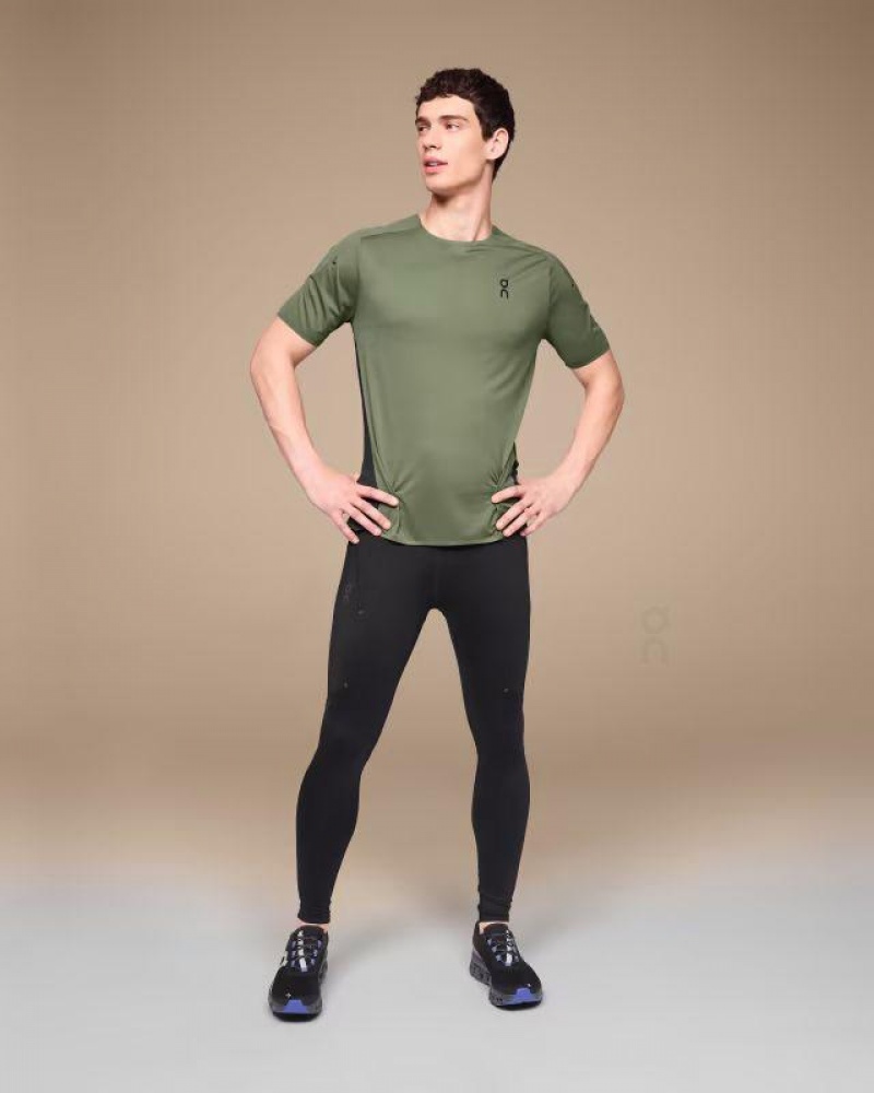 Olive On Cloud Performance-T Men\'s T Shirts | On_IN8633
