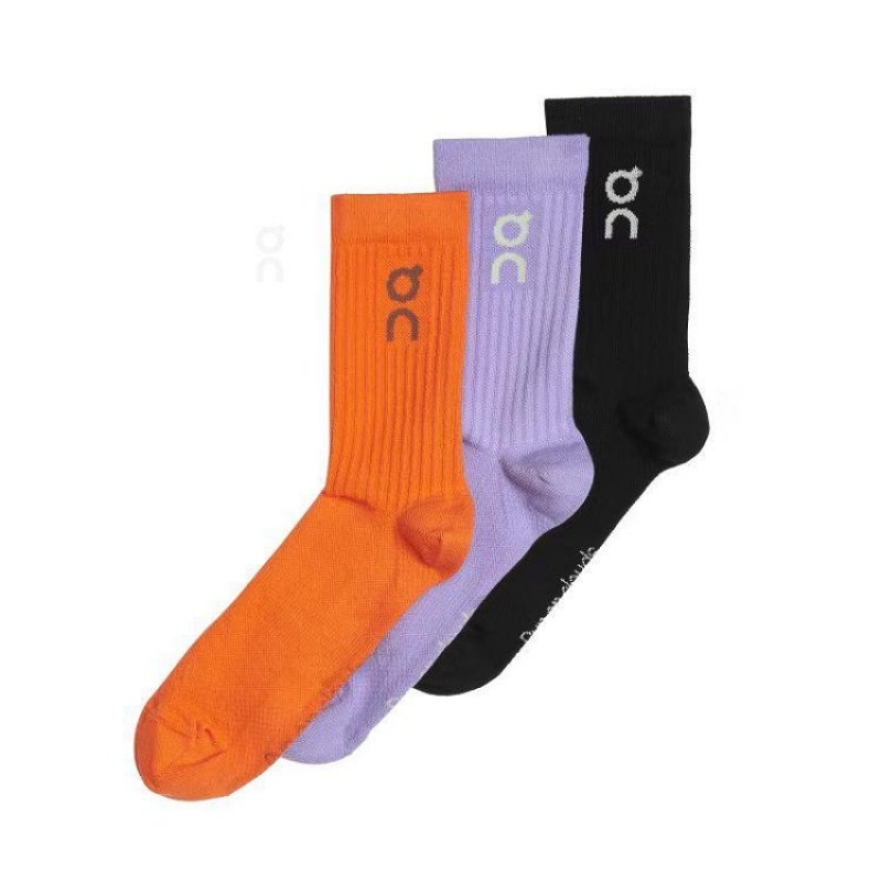 Orange / Purple / Black On Cloud Logo 3-Pack Men\'s Socks | On_IN8769