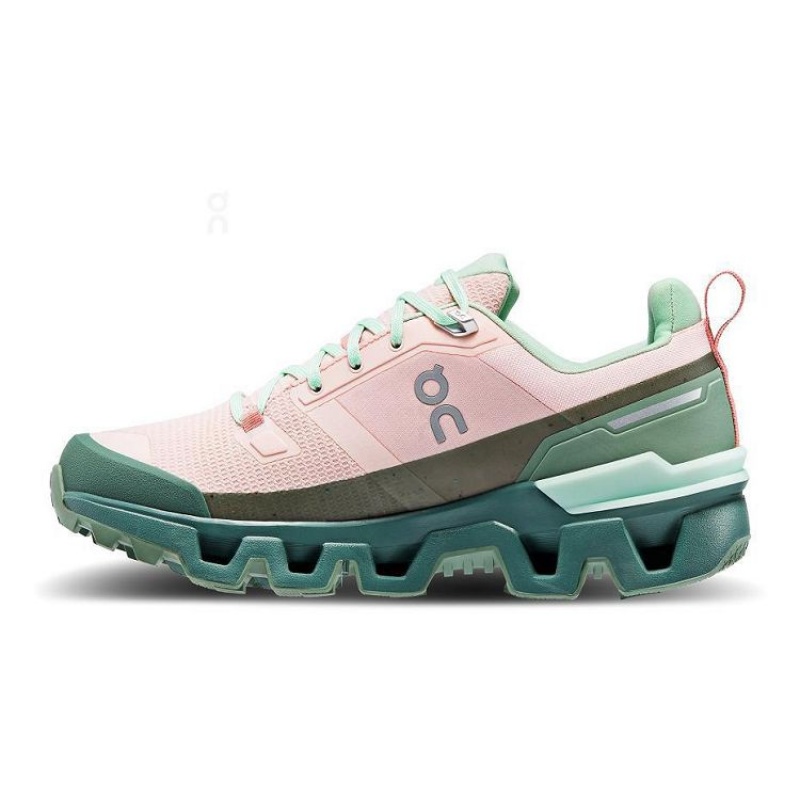 Pink / Green On Cloud Cloudwander Waterproof Women's Hiking Shoes | On_IN8923