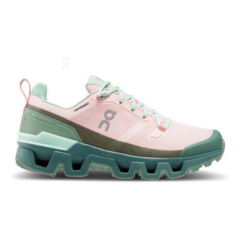 Pink / Green On Cloud Cloudwander Waterproof Women\'s Hiking Shoes | On_IN8923