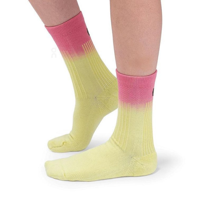 Pink / Yellow On Cloud All-Day Men\'s Socks | On_IN8471