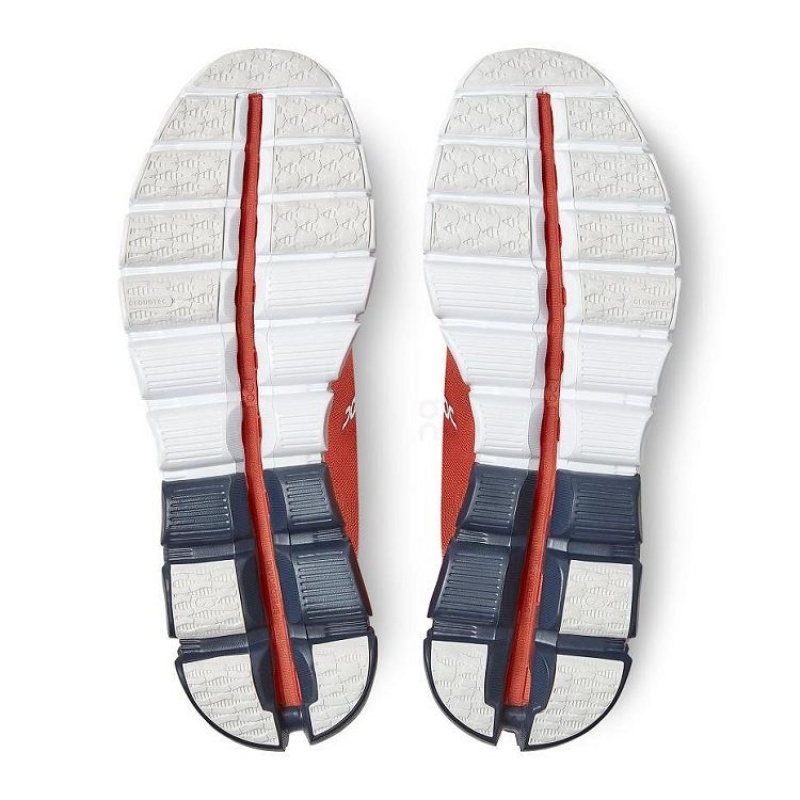 Red / Silver On Cloud Cloudflow Men's Running Shoes | On_IN9139