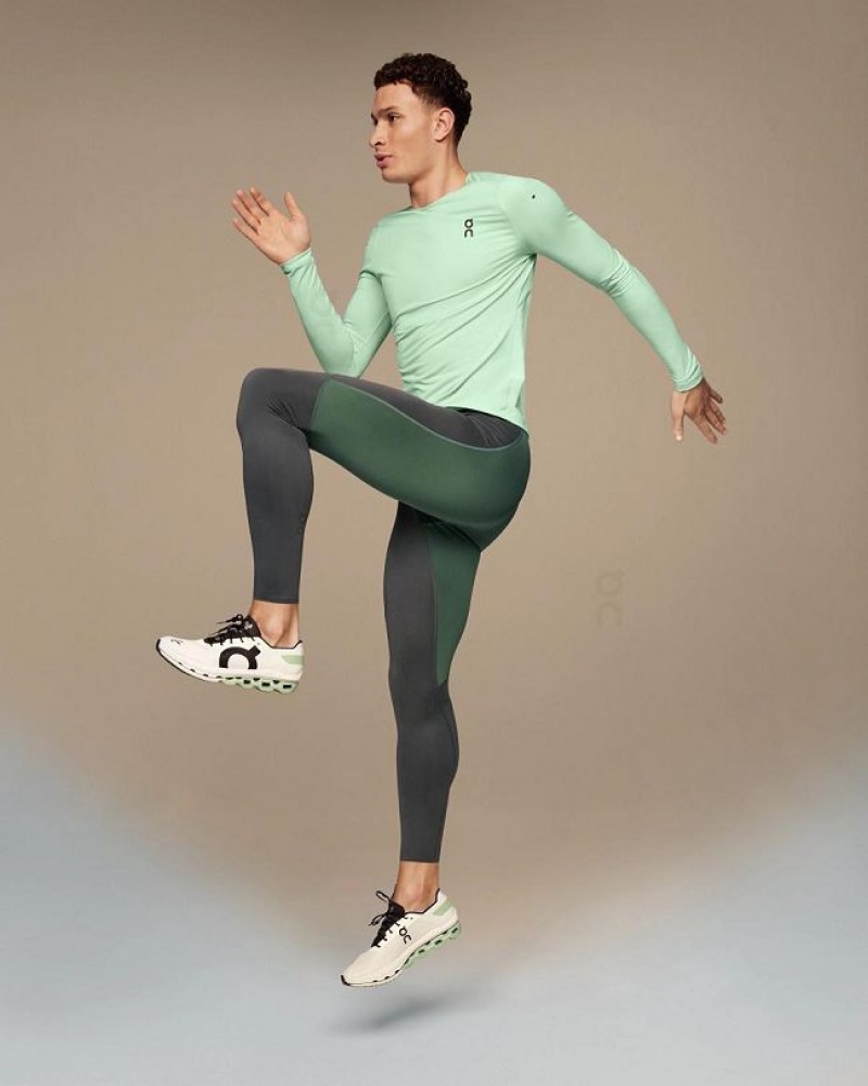 Turquoise On Cloud Performance Long-T Men's T Shirts | On_IN8202