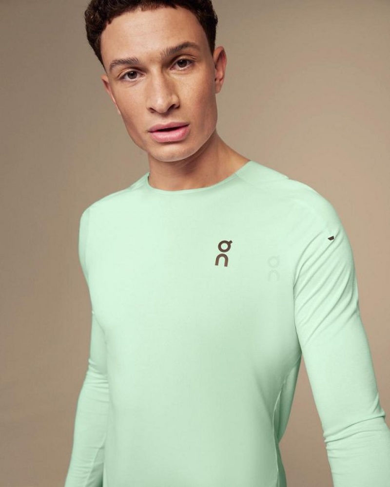 Turquoise On Cloud Performance Long-T Men's T Shirts | On_IN8202