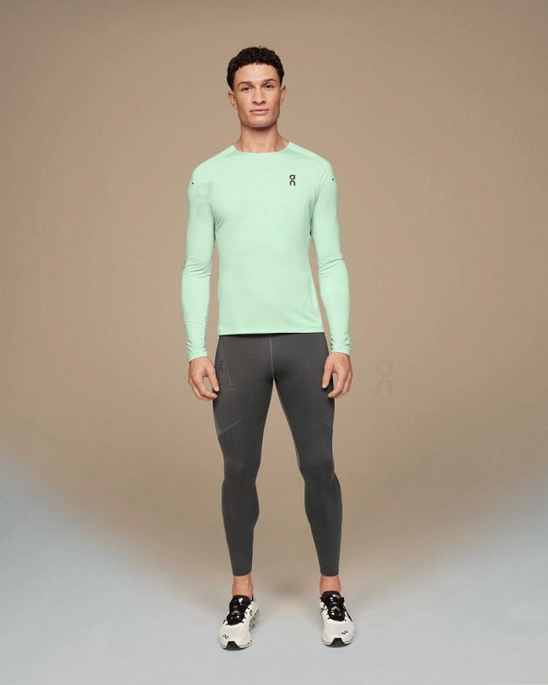 Turquoise On Cloud Performance Long-T Men's T Shirts | On_IN8202