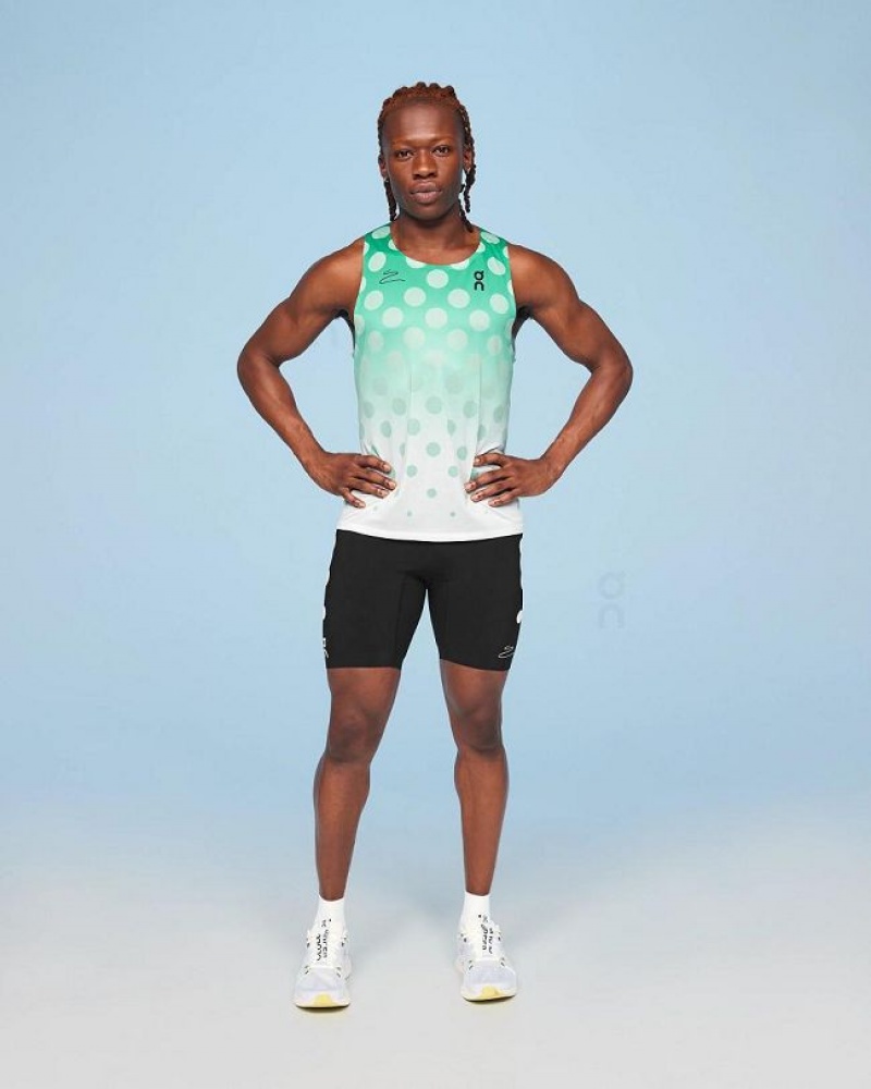 Turquoise On Cloud Top Light Distance Men's Tank Tops | On_IN8826