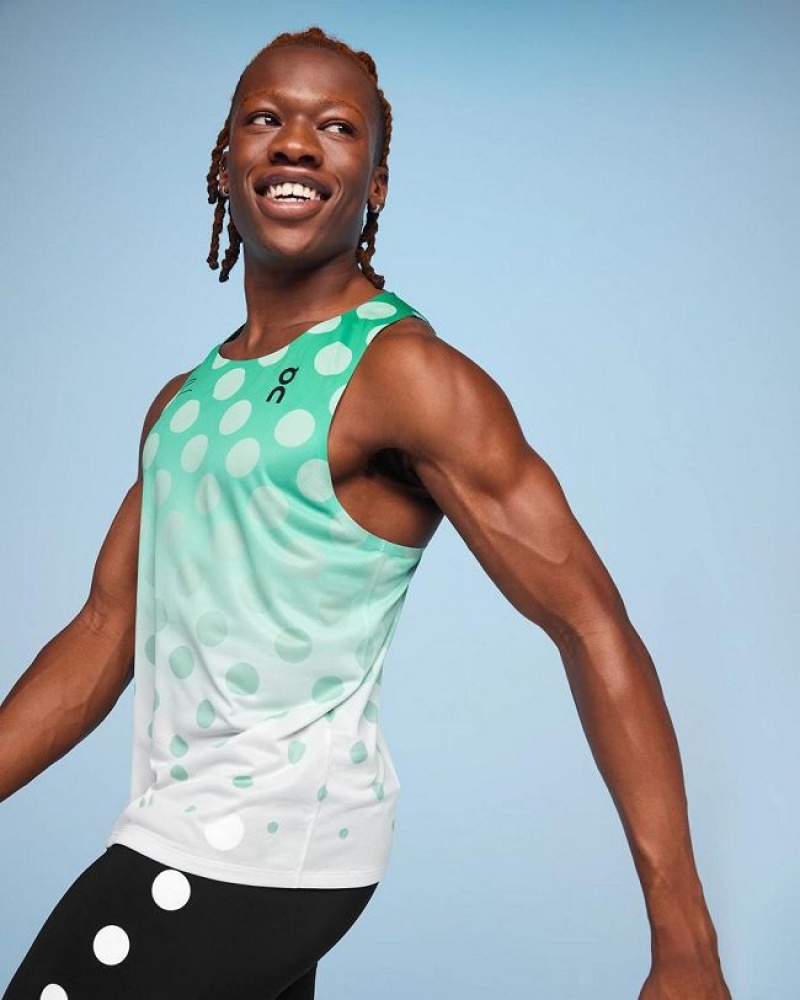 Turquoise On Cloud Top Light Distance Men\'s Tank Tops | On_IN8826