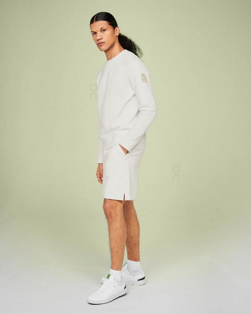 White On Cloud Crew Neck Men's Sweatshirts | On_IN8291