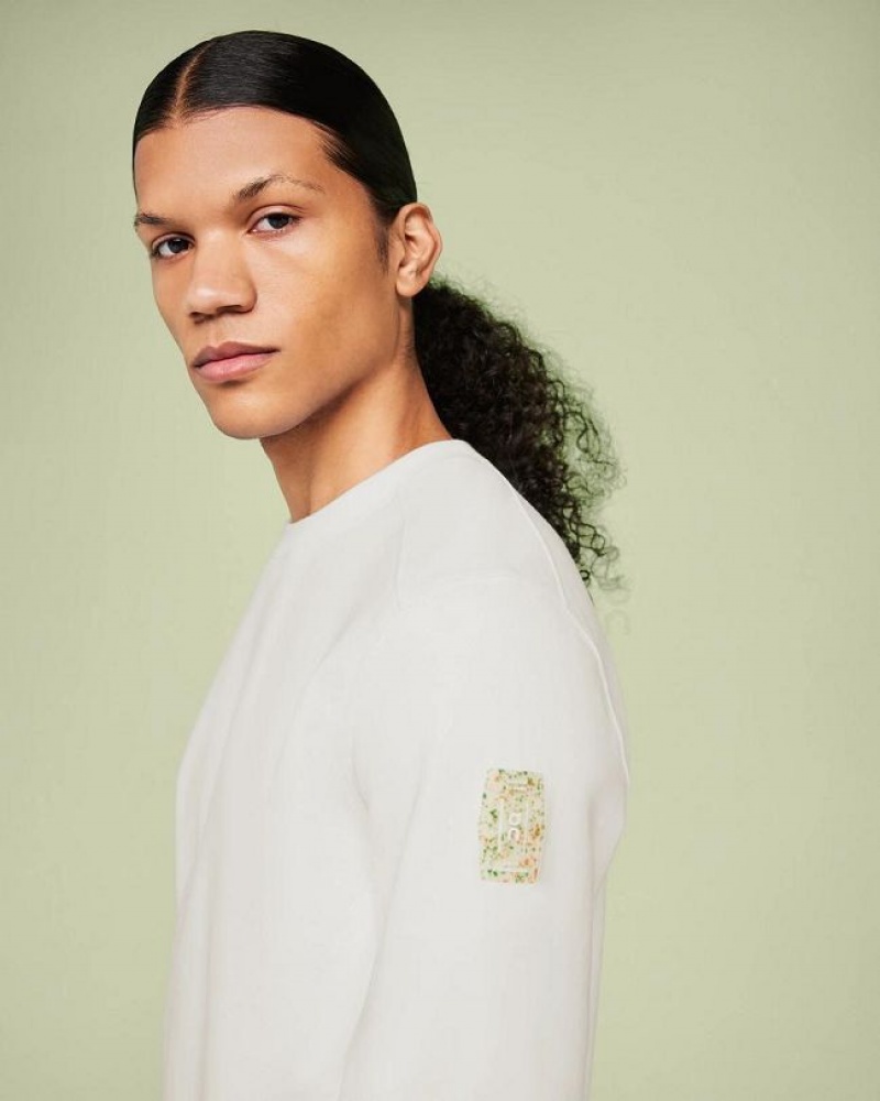 White On Cloud Crew Neck Men's Sweatshirts | On_IN8291