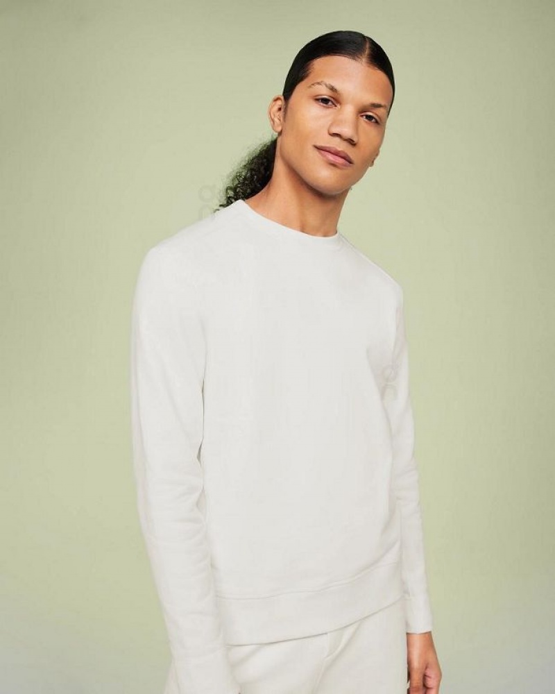 White On Cloud Crew Neck Men\'s Sweatshirts | On_IN8291