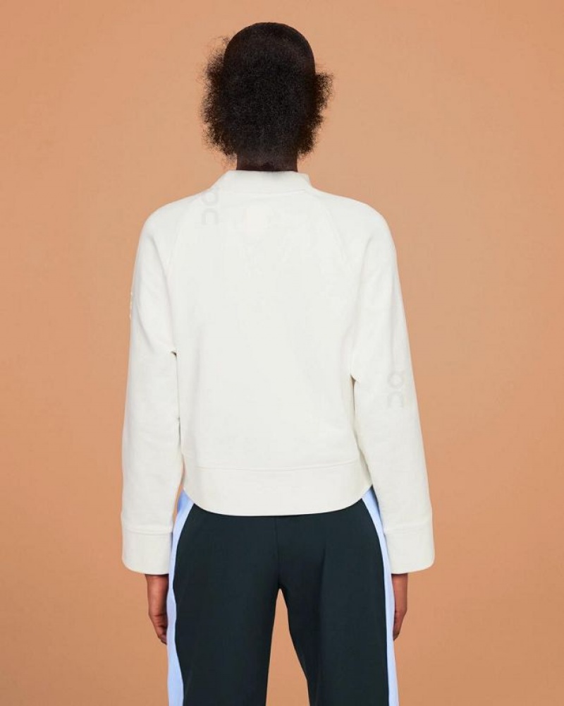 White On Cloud Crew Neck Women's Sweatshirts | On_IN8901