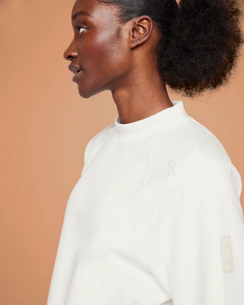White On Cloud Crew Neck Women's Sweatshirts | On_IN8901