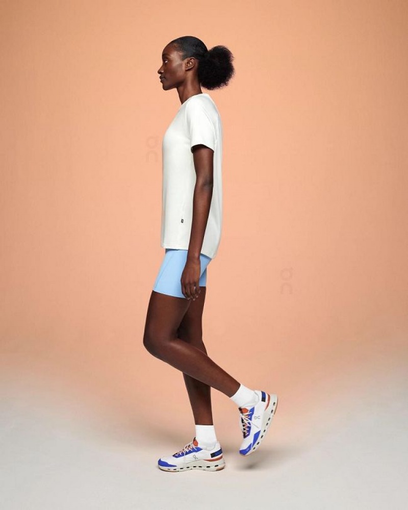 White On Cloud Focus-T Women's T Shirts | On_IN8460