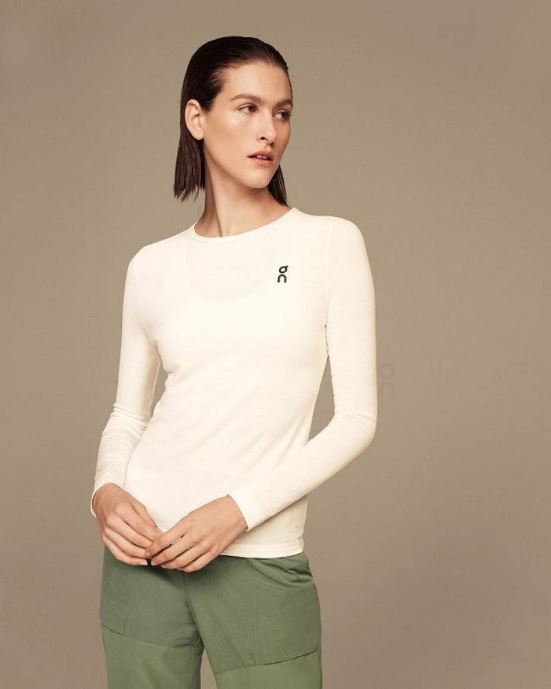 White On Cloud Merino Long-T Women's T Shirts | On_IN8841