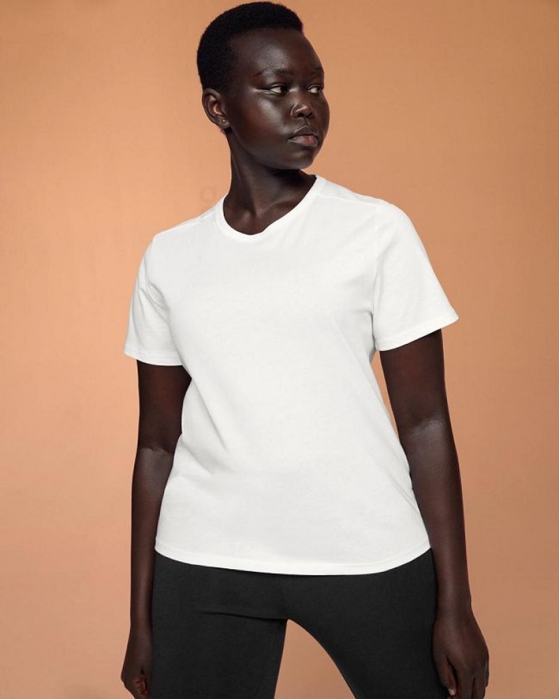 White On Cloud On-T Women's T Shirts | On_IN8482