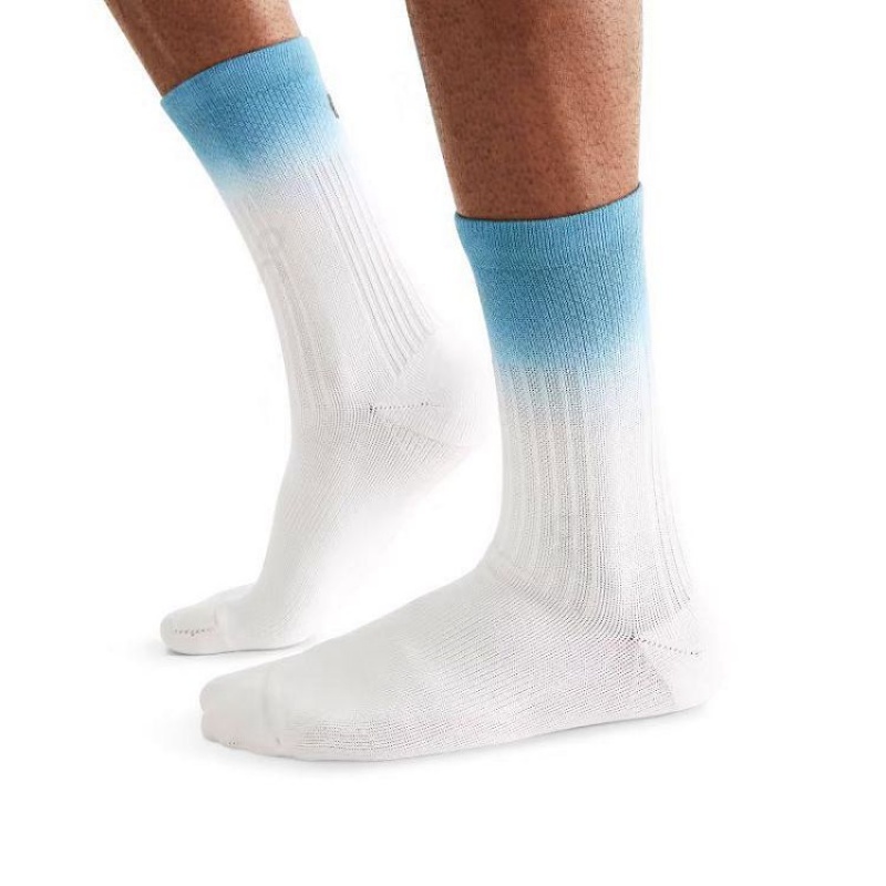 White / Azure On Cloud All-Day Men\'s Socks | On_IN8643