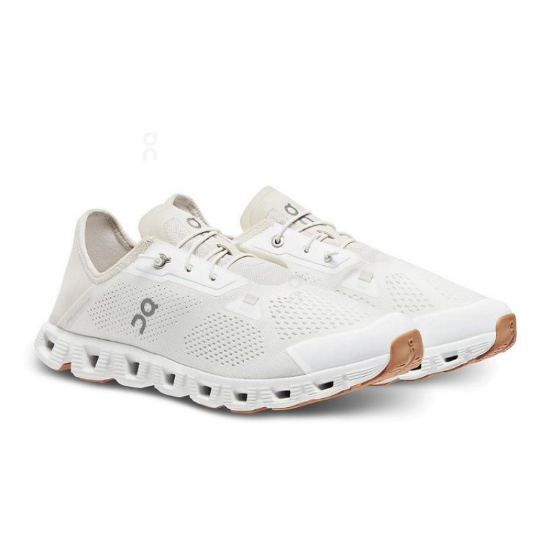 White / Beige On Cloud Cloud 5 Coast Men's Sneakers | On_IN8623