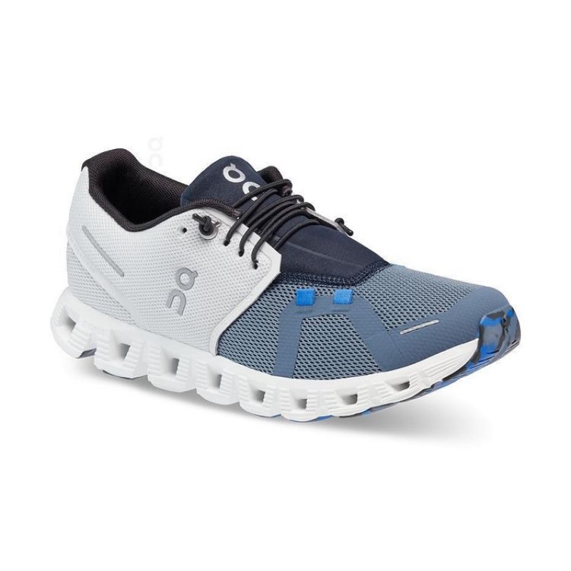 White / Blue On Cloud Cloud 5 Fuse Women's Sneakers | On_IN8999